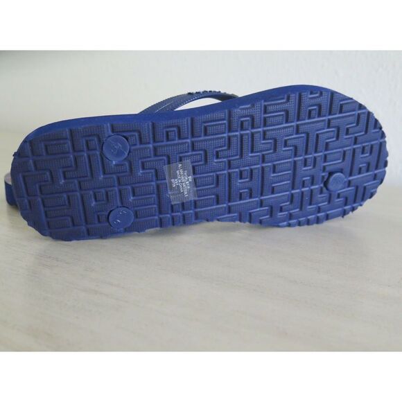 Tommy Hilfiger Women's Size 5 Dark Blue Plaid Thong Rubber Flip Flop Sandals - Picture 4 of 9